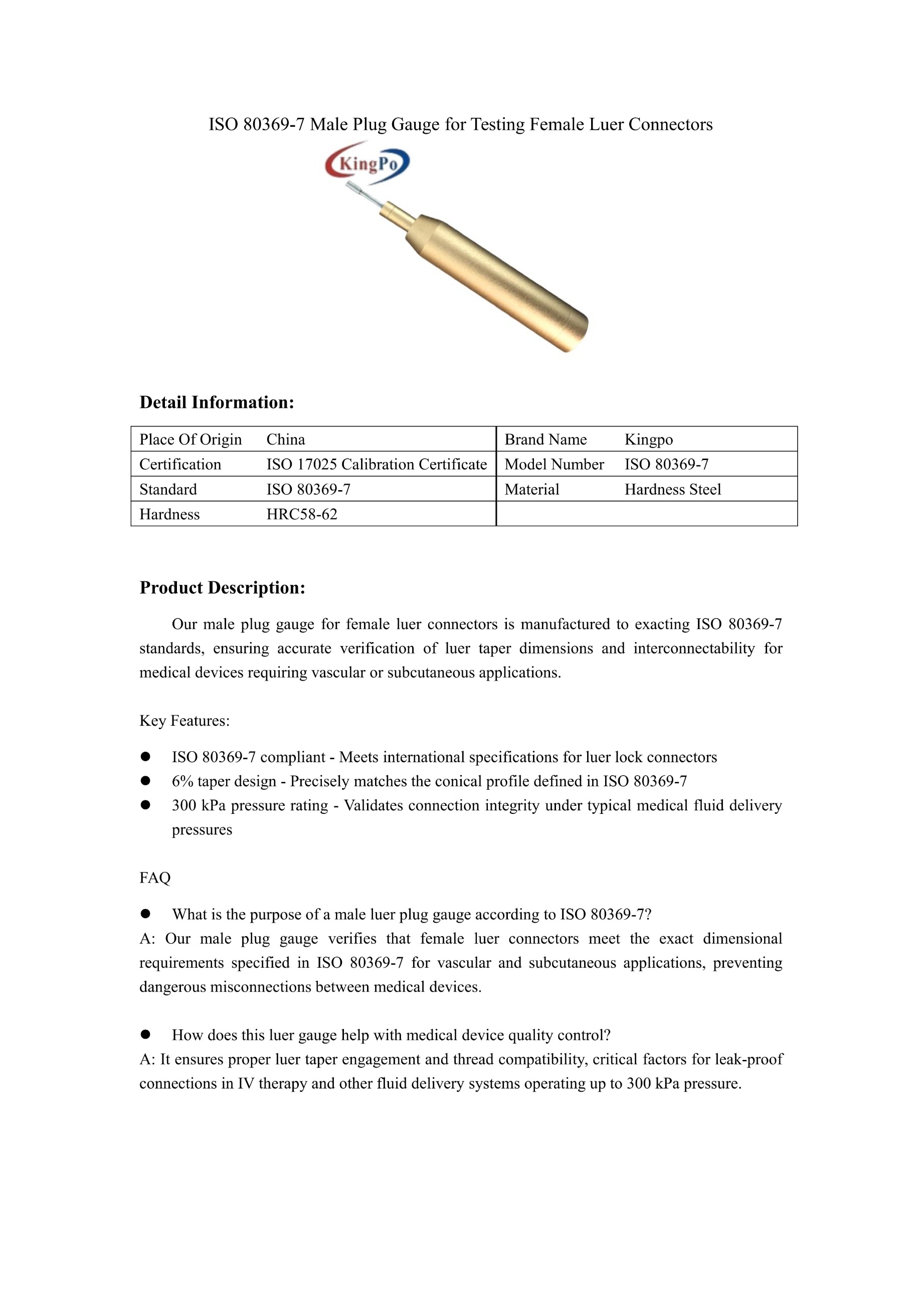 ISO80369 Testing Equipment,Luer Gauge,ISO80369 Gauge,ISO5356 Gauge